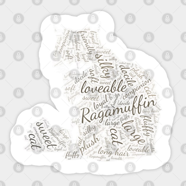 Ragamuffin Wordcloud for Lighter Backgrounds Sticker by WYL - Words You Love